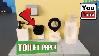 LEGO TOILET PAPER HOW TO BUILD BATHROOM ITEMS WITH INSTRUCTIONS [upl. by Rudd]