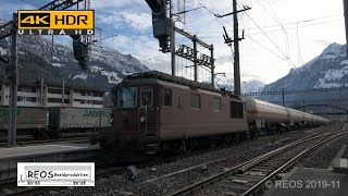 20191111 4K Bahnhof Frutigen in the afternoon  some freight and some passenger services [upl. by Asoramla]