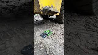 6 wheels rc car damaged by real jcb shrots [upl. by Ruhtra668]