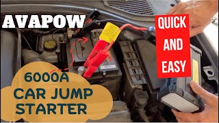 AVAPOW 6000A Car Battery Jump Starter [upl. by Malanie898]