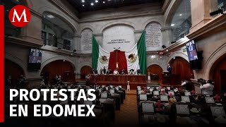 Entre protestas Congreso de Edomex sesiona por reforma judicial [upl. by Frick]