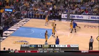 warriors  nuggets game 1 42013 [upl. by Aicinoid]