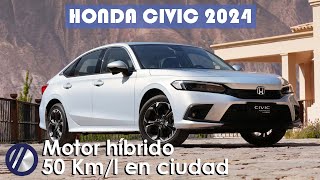 Nuevo Honda Civic 2024 eHEV  Precio funcionamiento equipamiento y características [upl. by Adli]