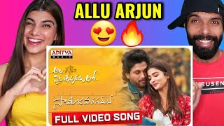 SAMAJAVARAGAMANA  AlaVaikunthapurramuloo  Allu Arjun  Trivikram  Full Video Song REACTION [upl. by Stroup895]