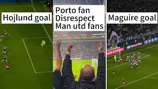 Porto fans disrespect goal celebration  Bruno red card  Harry Maguire last moment goal [upl. by Enytsirk]