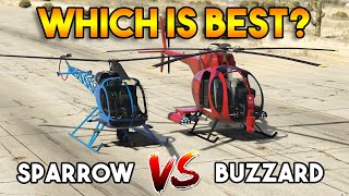 GTA 5 ONLINE  SPARROW VS BUZZARD ATTACK CHOPPER WHICH IS BEST [upl. by Aihtennek]