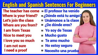 Easy English and Spanish Sentences For Beginners [upl. by Inafetse]