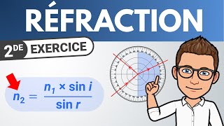 RÉFRACTION  calculer lindice optique   Seconde  PhysiqueChimie [upl. by Kamal154]