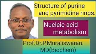 Structure of purine and Pyrimidine rings Muralis Simplified Biochemistry [upl. by Ji869]