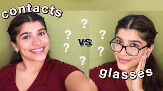 Glasses vs Contact Lenses Pros amp Cons  how to put on and take off contacts [upl. by Gilpin205]