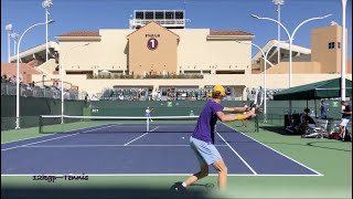 Jannik Sinner amp Diego Schwartzman  Indian Wells Practice Oct 12 2021 Court Level 4k 60fps [upl. by Mingche]