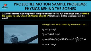 Projectile motion sample problems  physics behind the scenes  physics problems from movie scenes [upl. by Cooe]