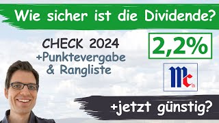 McCormick Aktienanalyse 2024 Wie sicher ist die Dividende Jetzt günstig [upl. by Leind]