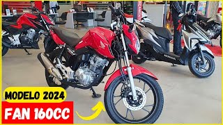 HONDA FAN 160CC VERMELHA 2024 PREÇO ATUALIZADO [upl. by Nileve111]