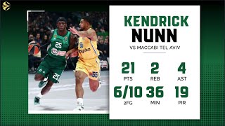 Panathinaikos  Maccabi 9387  Euroleague R9 Kendrick Nunn 21 Points  19 PIR [upl. by Soinski]