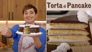 TORTA DI PANCAKE AL CIOCCOLATO di Benedetta Rossi  Ricetta TV Fatto in Casa per Voi [upl. by Stoller509]