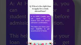 HDFCCredila  Education Loan  Frequently Asked Questions [upl. by Staley707]