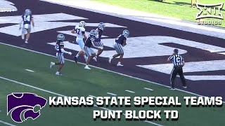 Kansas State Blocks Punt For Touchdown [upl. by Eelrefinnej]