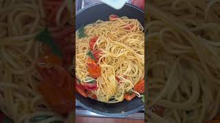 Spaghetti Italian style pasta with tomatoes 😋 foodie cooking cookingshow food [upl. by Daukas]