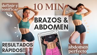 10 min ejercicios abdomen y brazos en casa  muy efectivo ABDOMEN PLANO y BRAZOS DELGADOS DEFINIDOS [upl. by Pears]