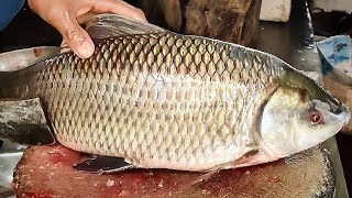 Big Rohu Fish Cleaning amp Chopping By Expert Fish Cutter  Amazing Cutting Skills FishCuttingMarket [upl. by Albertine]