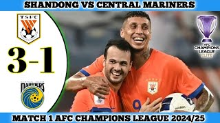 SHANDONG 3 VS 1 CENTRAL COAST  Matchday 1 AFC Champions League 202425 [upl. by Ihcego]