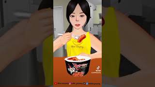 TOPOKKI MUKBANG ASMR asmr mukbang food mukbangsounds emoticon eatingsounds animation emoji [upl. by Niatirb]