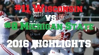 11 Wisconsin vs 8 Michigan State Highlights 2016 HD [upl. by Aba]