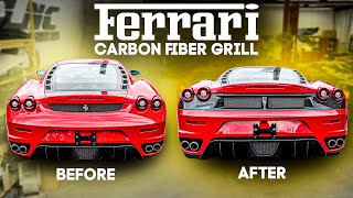 FERRARI F430 INSTALLING CHALLENGE CARBON FIBER GRILL [upl. by Parshall]