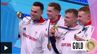 GB retain relay title to win first swimming gold [upl. by Keil586]