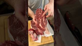 How to remove the chuck eye steak from a chuck roast 🥩🔪 easy steak shorts [upl. by Ellesig]