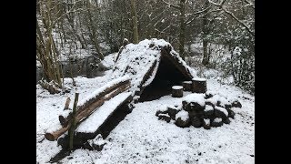 2 NIGHTS GROUND DWELLING CAMPING AND WAKING UP TO SNOW [upl. by Leatri828]