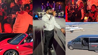 Davido Performs for billionaire Femi Otedola amp shows off private jet in France [upl. by Nugesulo]