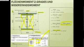 Technische Mechanik  Übungsaufgabe Nachhilfe Flächenmoment 2Grades  Widerstandsmoment [upl. by Nezah]