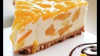 Cheesecake de durazno sin horno  Pay de queso con duraznos  Rony en casa [upl. by Leiuqese]