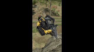 Destroying rocks with HYDRAULIC BREAKER  Shorts  Farming Simulator 22 Platinum Edition shorts [upl. by Mott]