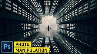 Photo Manipulation Photoshop Tutorial URBAN AIRPLANE EFFECT [upl. by Ermeena]