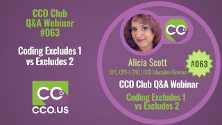 Coding Excludes 1 vs Excludes 2  CCO Club QampA Webinar 63 [upl. by Asial]