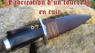 Fabrication dun étui à couteau  Knife scabbard [upl. by Sheff217]