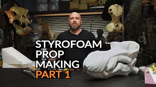 Styrofoam Prop Making Part 1 Designing Carving amp Texturing  PREVIEW [upl. by Legim]