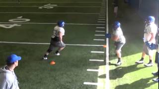 Offensive Lineman Training Equipment  Pass Blocking Footwork Technique [upl. by Maite658]