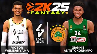 EUROLEAGUE FANTASY  WEMBYANYAMA ASVEL vs ANTETOKOUNMPO PANATHINAIKOS  PS5 4K60Full Gameplay [upl. by Allsun]