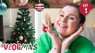 VLOGMAS  PUTTING UP THE CHRISTMAS TREE A Festive Haul  A HEN DO [upl. by Nomor]