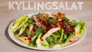 Kyllingsalat  Kyllinglår med avokado og reddiksalat  15 min [upl. by Assilac]