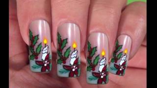 NailArt Design Tutorial  christmas candle  Adventsnägel [upl. by Barny]