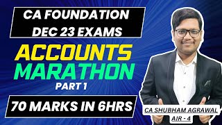 CA Foundation Marathon Accounts  Last Day Revision  Dec 2023 Exams  ICAI [upl. by Corotto817]