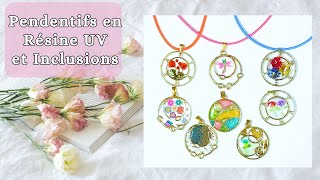 Tuto Bijoux En Résine UV  Pendentifs avec Inclusions sur Fond Transparent [upl. by Eizdnil5]