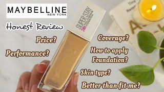 HONEST REVIEW Maybelline super stay full coverage foundation [upl. by Naimaj]