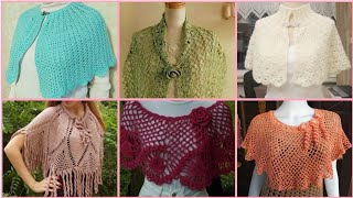 beautiful and very impressive crochet Knitting women caplets Shawls pattern [upl. by Hcra341]