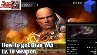 Dynasty Warriors 4 AetherSX2  How to get Dian Weis level 10 weapon [upl. by Soma]